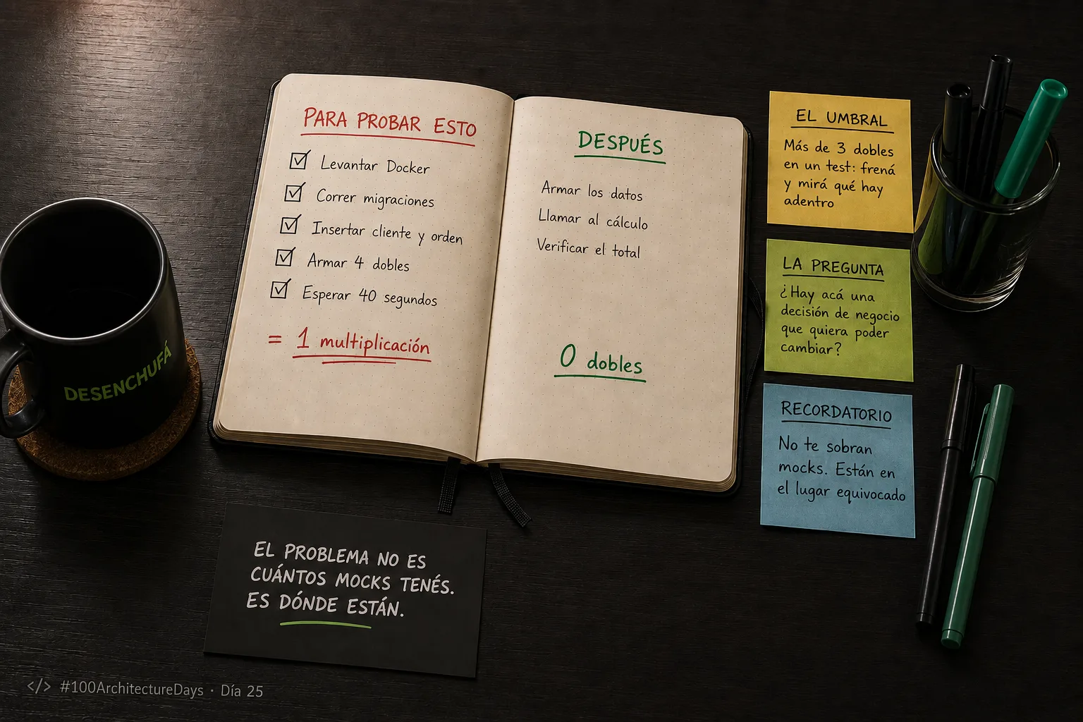 Día 25: Cada mock que escribes es una dependencia que no invertiste
